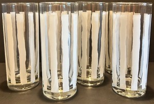 lot 52 image: Set of 6 Striped Glass Drinking Tumblers