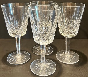 lot 54 image: Set of 4 Waterford Crystal Lismore Wine Glasses