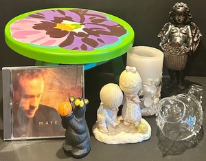 lot 65 image: Decorative Set with Child Figurine, Scented Candle, CD and More