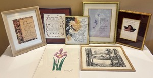 lot 67 image: Collection of 7 Framed Inspirational Poems and Artwork