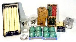 lot 145 image: Assorted Candle Collection with Holders and Tapers