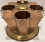 Vintage Art Deco Global Views Copper and Brass Wine Chiller with Four Compartments
