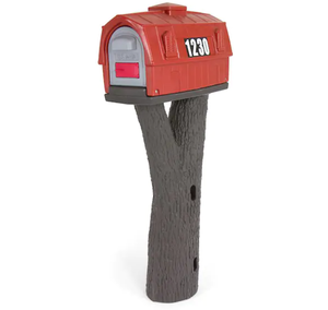 lot 6 image: Simplay3 Rustic Barn Burnt RedEspresso Post Mount Mailbox