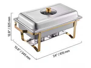 lot 19 image: Vevor - 8 qt. Chafing Dish Buffet Set (Contains 2)