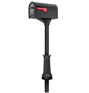 lot 48 image: Architectural Mailboxes - Roxbury Black, Large Steel Post Mount Mailbox