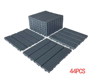 lot 57 image: GOGEXX - 12 in. x 12 in. Outdoor Square Plastic Interlocking Flooring Deck Tiles - (2 pk)