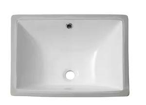 lot 60 image: 18.5 in. Rectangular Undermount Porcelain Ceramic Vanity Vessel Sink in White