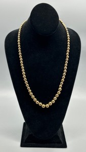 lot 4 image: 14k Gold Bead on chain Bauble Necklace 12.9g