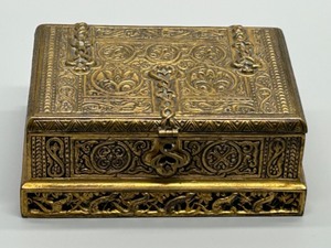 RARE Antique TIFFANY STUDIOS New York Venetian Pattern Bronze Cigar Box Est $1500