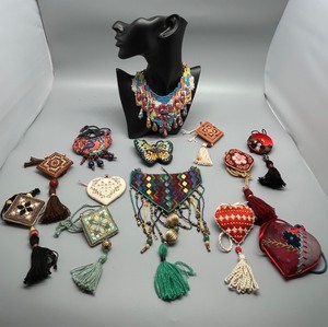 lot 67 image: Collection of Artisan Skilled Needlecraft, Beaded and Embroidered Jewelry Necklaces