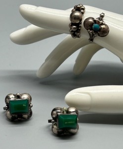 lot 100 image: Vintage MCM Sterling Silver Artisan Biomorphic Bubble Brutalist Style Jewelry