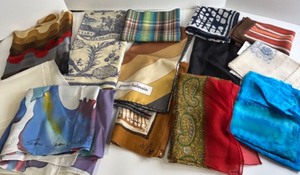 lot 144 image: Collection of Vintage Designer Scarves Including Pierre Balmain and Echo