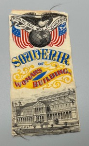 lot 152 image: Worlds Fair 1893 Chicago Womans Building Souvenir Ribbon