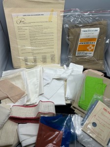 lot 189 image: Collection of Cross Stitch Fabric, Perforated Paper Base and Muslin Fabric Pieces All New