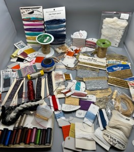 lot 202 image: Collection of Assorted Unique Craft Threads and Embellishments Including Metallics, Silks & More