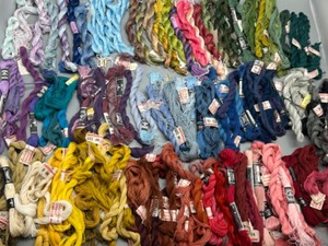 lot 205 image: Assorted Embroidery Threads in Varied Colors Incudes both DMC and Dansk Thread Rare Types & Colors