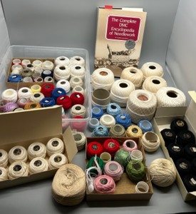 lot 207 image: Large Collection of DMC Embroidery Threads  Coton Perle Balls and Complete Encyclopedia