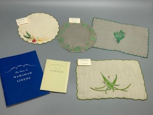 lot 212 image: Set of 4 Unique New With Tags MARGHAB Linens Excellent Embroidery Pieces & Booklets