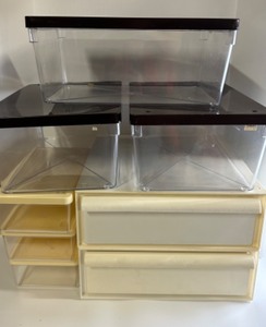 lot 214 image: Assorted Storage Containers and Organizing Drawers Lot of 8