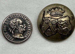 lot 229 image: Vintage Silver European Coat of Arms Buttons Set
