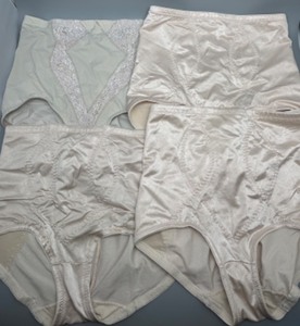 lot 244 image: Vintage Set of 4 FLEXEES High-Waisted Shapewear Girdle Briefs in Nude Tones size XL