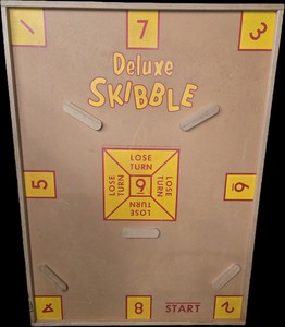 lot 251 image: Vintage 1959 Deluxe Skibble Game Board by Lakeside Toys Game Room Display Piece