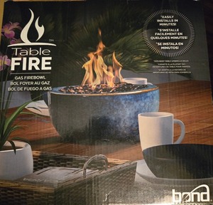 lot 276 image: NEW Bond Table Fire Gas Firebowl for Umbrella Holes