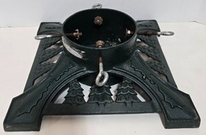 lot 278 image: Vintage Cast Iron Christmas Tree Stand with Decorative Design