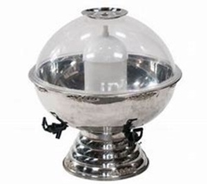 lot 289 image: Stainless Steel 5 Gallon Punch Bowl Fountain with Dual Spouts and Dome Lid Event Server