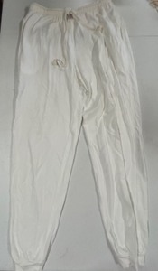 lot 308 image: Vintage 80s Zumba style Italian Club Mens White Cotton Sweatpants - Size L
