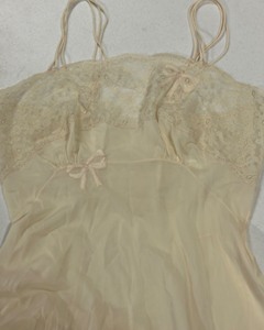 lot 314 image: Vintage Floral Lace NIGHTY Nightgown with Double Spaghetti Straps