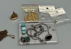 lot 318 image: New, Single & Broken Jewelry Craft Collection With Gold Filled Pieces and Sterling Silver