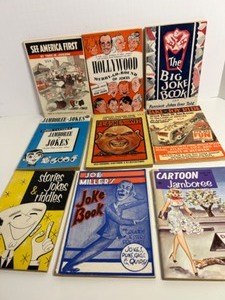 lot 351 image: Vintage Joke and Cartoon Booklet Collection Lot of 9