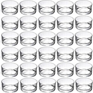 lot 367 image: 62 Tealite Simple Votives 1 tall Clear Glass