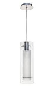 lot 56 image: ET2 Frost 1Light Pendant  Polished Chrome with Frosted Inner Glass