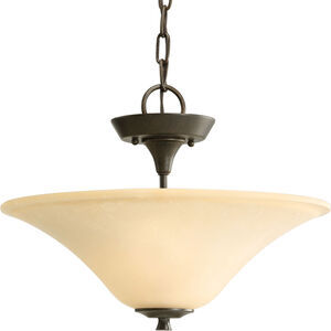 lot 53 image: Progress Lighting Cantata 2-Light Semi-Flush Mount  Forged Bronze Finish