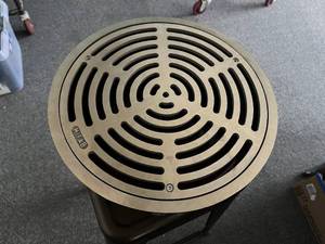 lot 94 image: MIFAB 12 Round Floor Drain Top  Heavy-Duty, Nickel-Bronze Finish