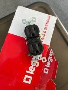 lot 138 image: Legrand 3232TR-BK 10-Pack  Black Duplex Outlets
