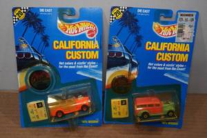 lot 54 image: 2 Hot Wheels California Custom Model Cars - 40s Woodie