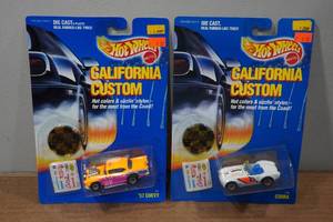lot 56 image: 2 Hot Wheels California Custom Model Cars - 57 Chevy & Cobra