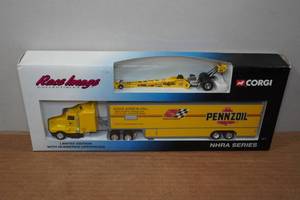 lot 85 image: Race Image 185 Scale Diecast Transporter & Dragster Set - Pennzoil