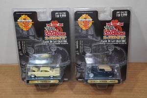 lot 96 image: 2 Racing Champions Hot Rods - 57 Plymouth Fury & 41 Lincoln Continental Cabriolet