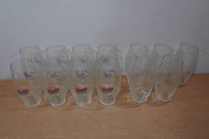 lot 127 image: 13 Coors Light Football Shaped Pint Glasses