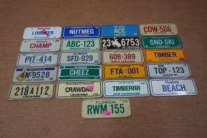 lot 276 image: Assorted Collectible Mini License Plates