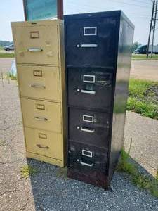 lot 36 image: Set of Metal File Cabinets in Good useable Condition