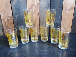 lot 52 image: Vintage Bartlett Collins Mid Century Under the Sea 22K Gold Glasses