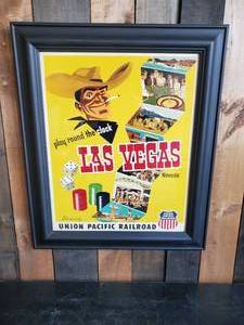 lot 75 image: Framed Las Vegas Union Pacific Railroad Poster