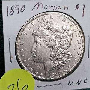lot 26 image: 1890 Morgan Uncirculated $1