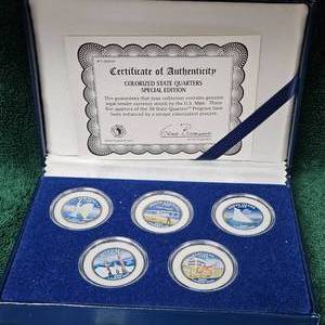 lot 34 image: 2001 Colored State Quarter Set 25c