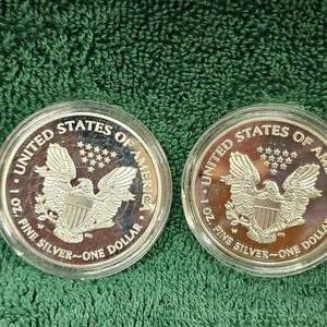 lot 86 image: 3-UNC 2020 Silver Eagles Fake-Copies